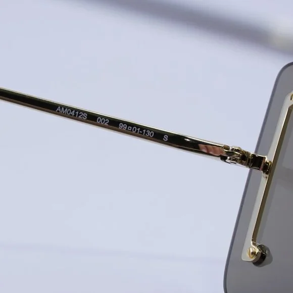 🕶️ New Alexander McQueen AM0412S 002 Sunglasses - Gold Frame, Brown Lenses - Picture 7 of 10